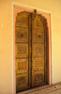 Ornamental golden door, City Palace, Jaipur
